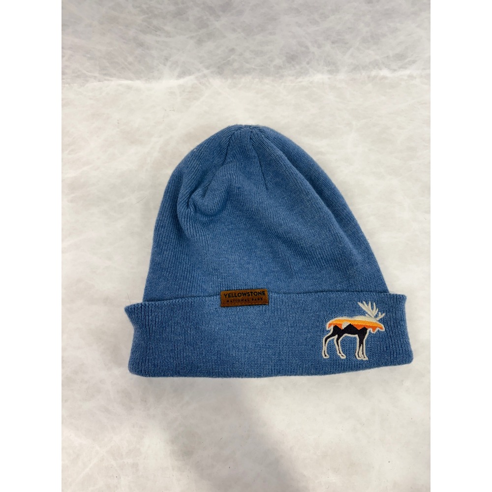 Locale Outdoor Yellowstone National Park Beanie Blue Moose Mountain Knit Hat